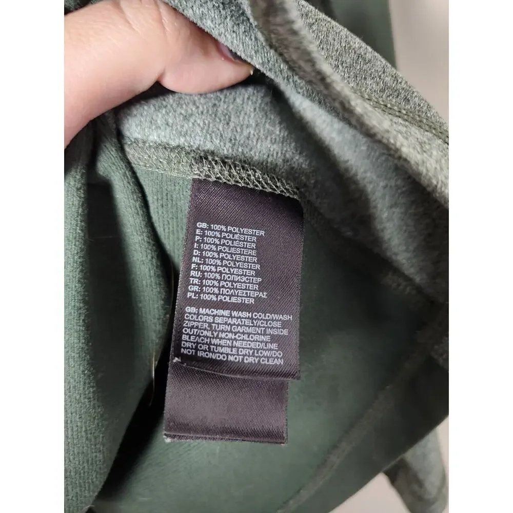 The‎ North Face Sweater Size Medium 1/4 Zip Mock Neck Long Sleeve Green